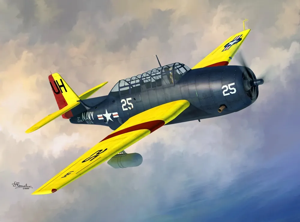 Krabice plastikové stavebnice Sword SW72134 TBM-3U Avenger v měřítku 1/72