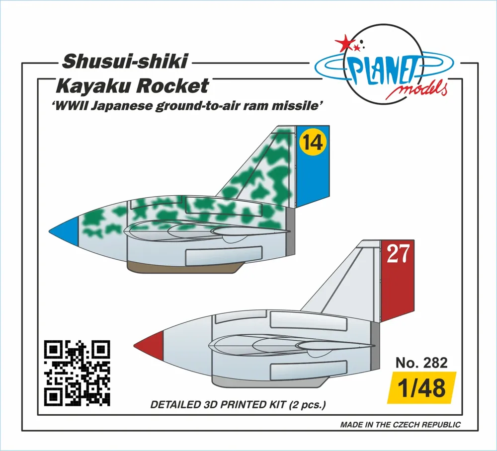 Resinová sada CMK PLT282 Shusui-shiki Kayaku Rocket 1/48 – dvě japonské nárazové střely s vozíky