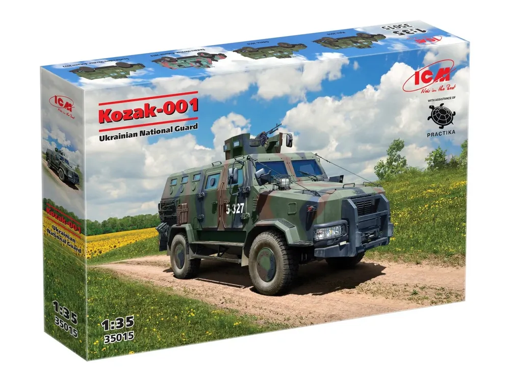 Krabice stavebnice ICM 35015 Kozak-001 ukrajinská Národní garda v měřítku 1/35