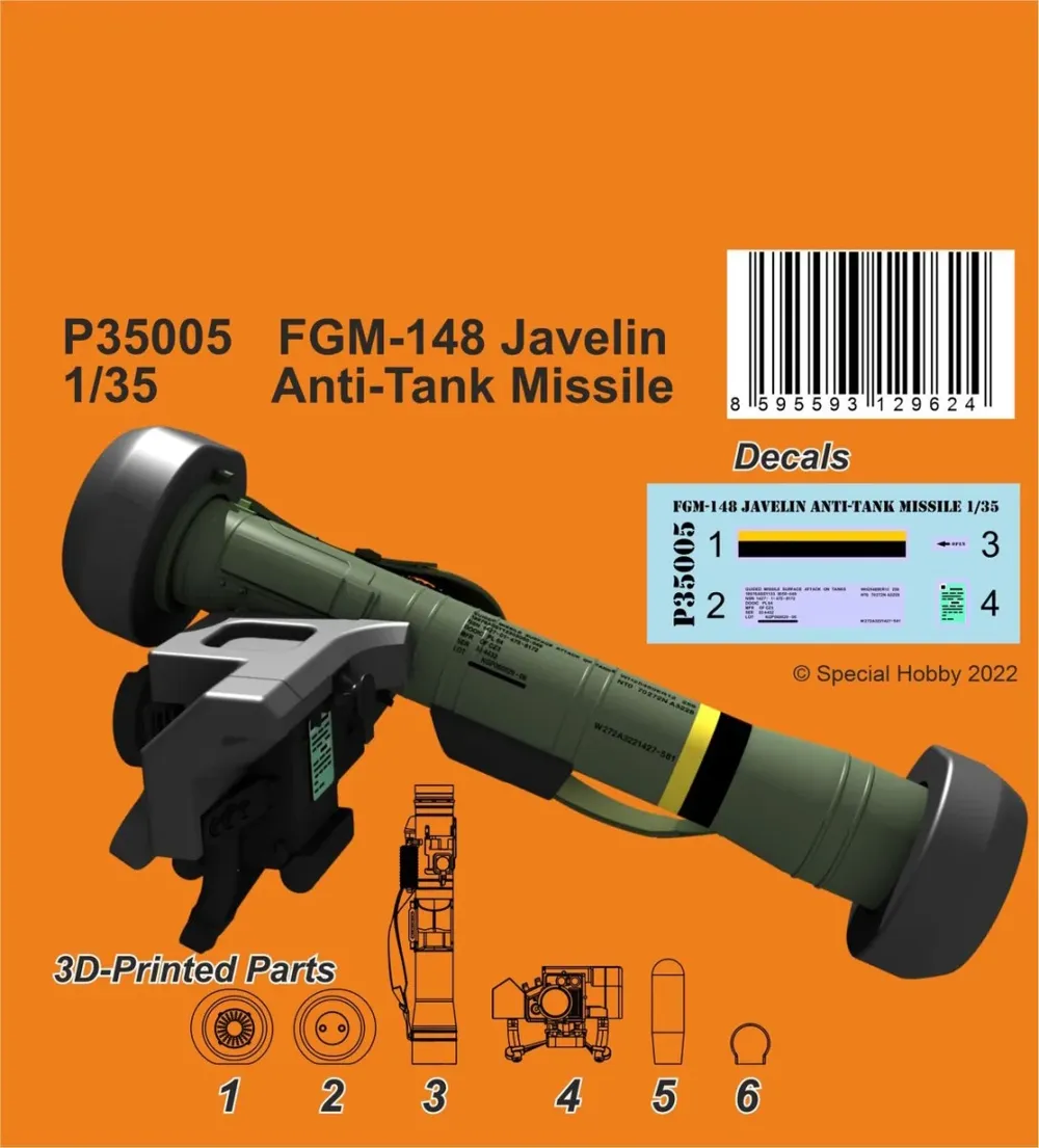 Resinový 3D tištěný díl CMK P35005 FGM-148 Javelin v měřítku 1/35