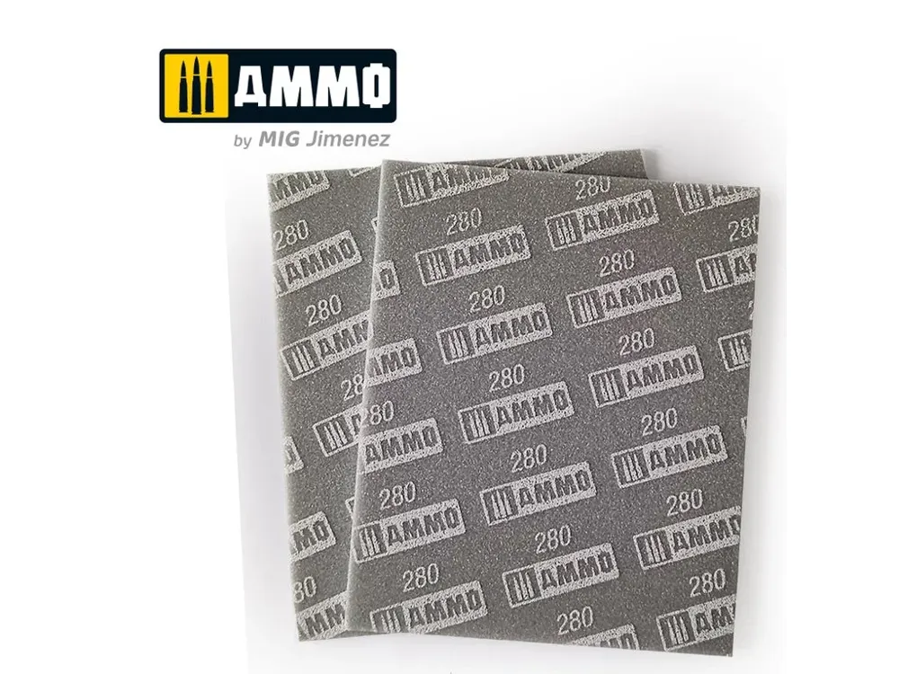 Brusná houbička AMMO Mig 8558 se zrnitostí 280, balení 2 listy
