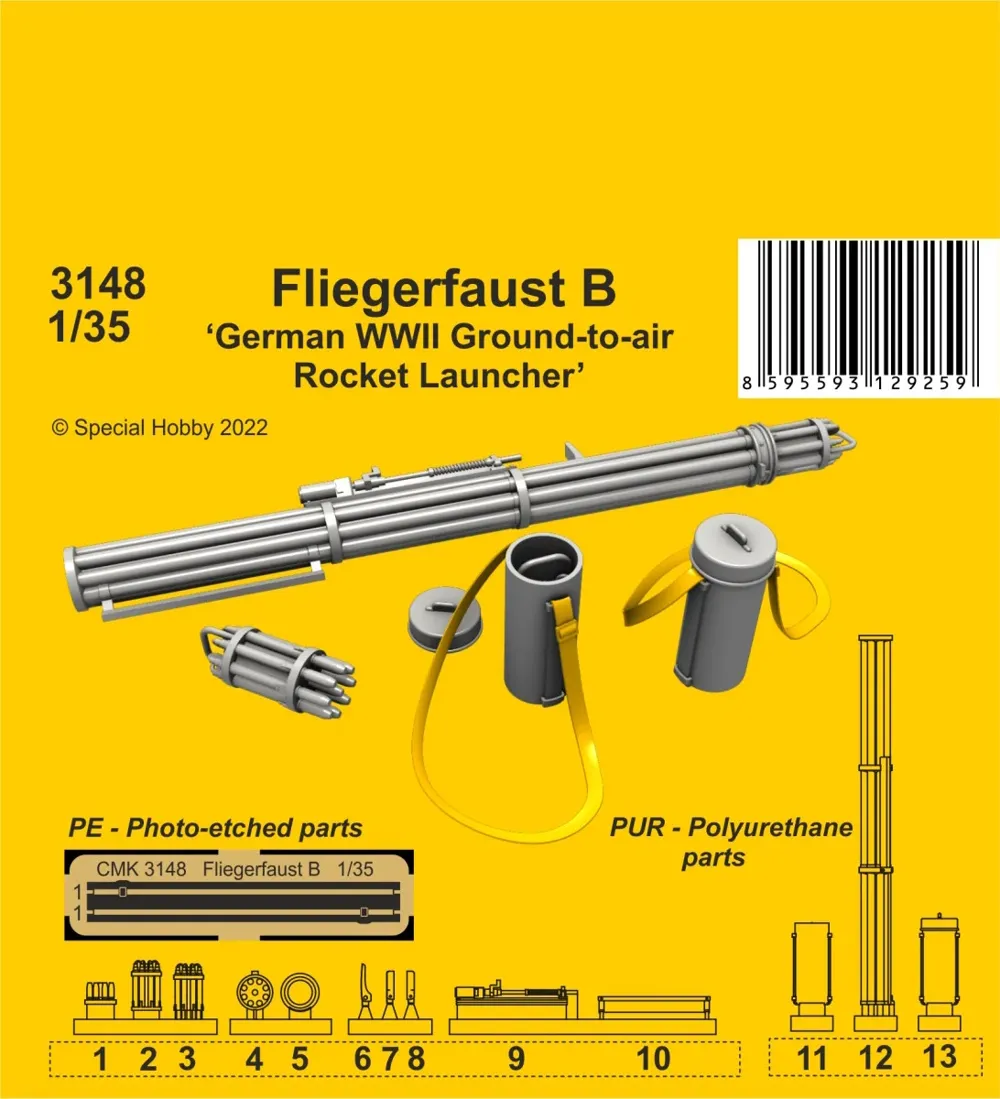 Resinová sada CMK 3148 Fliegerfaust B 1/35 – německý protiletadlový raketomet s fotoleptem