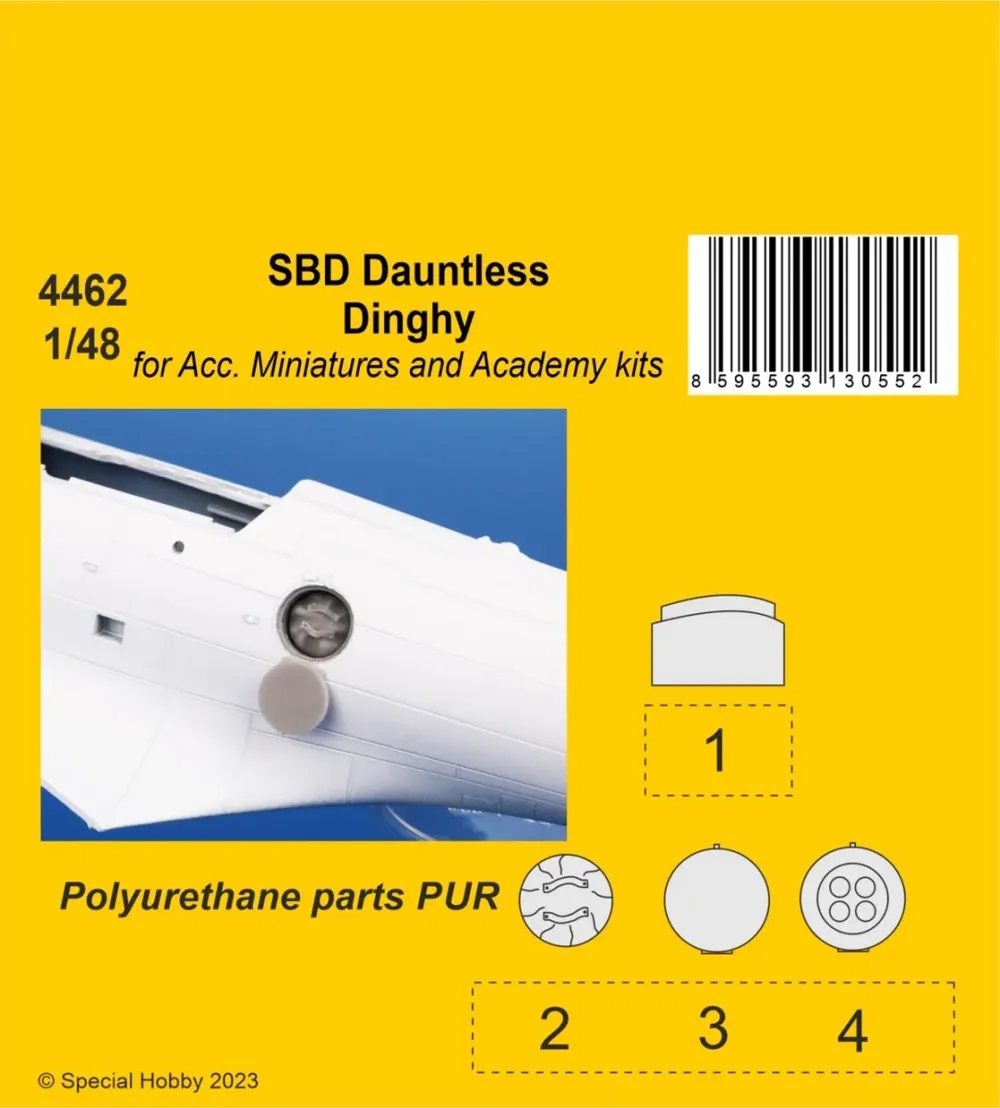 Resinová sada CMK 4462 SBD Dauntless – schránka se záchranným člunem v měřítku 1/48