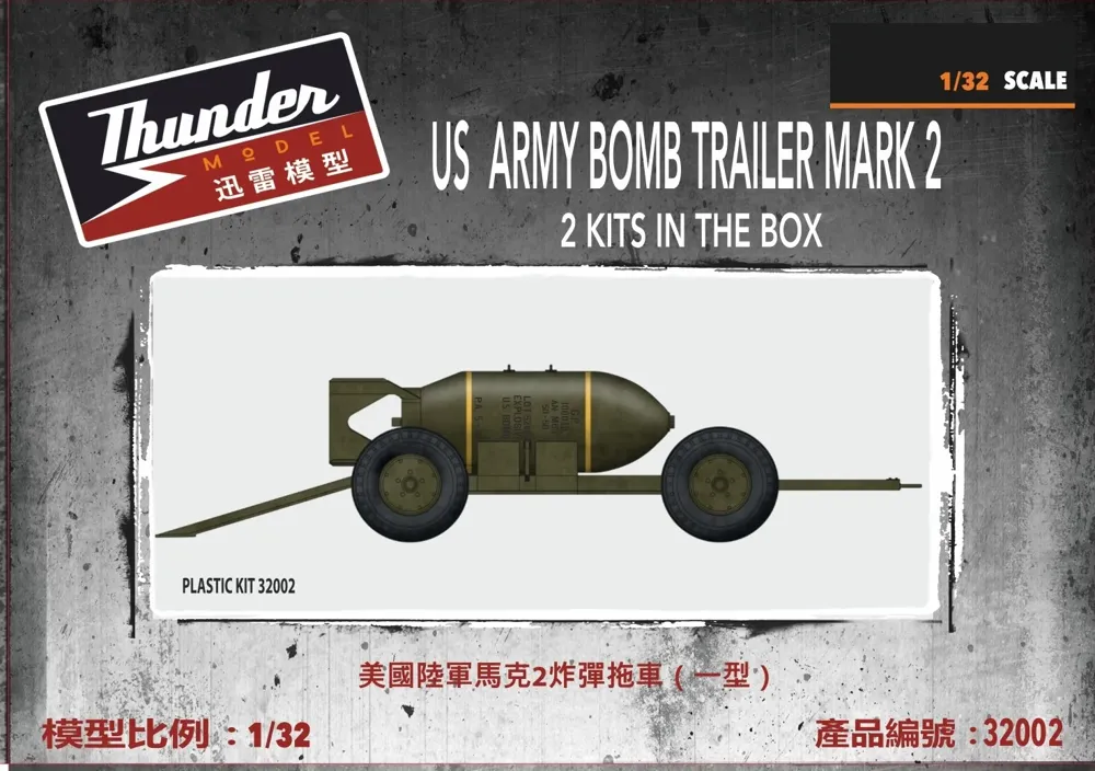 Krabice stavebnice Thunder Model TM32002 US Army Bomb Trailer Mk.II v měřítku 1/32