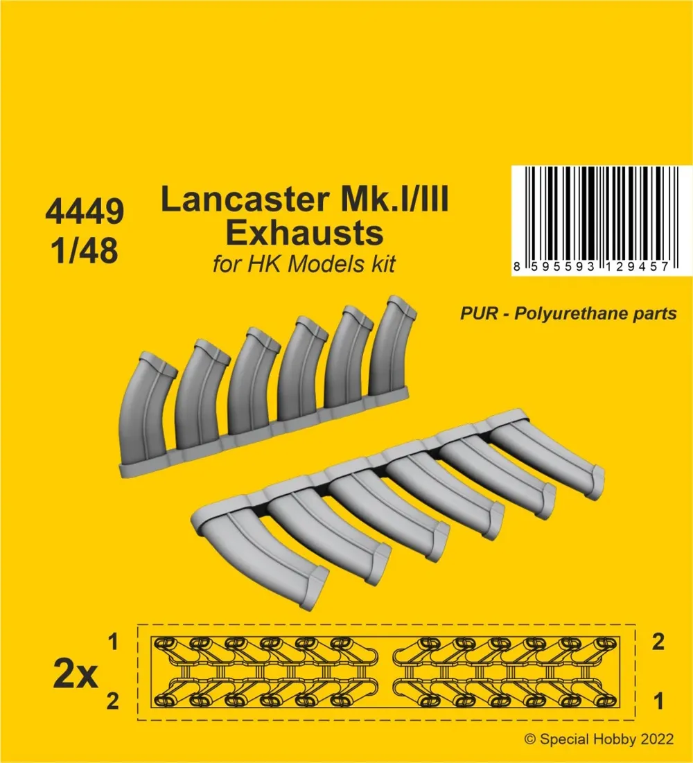 Resinové výfuky CMK 4449 pro Lancaster Mk.I/III v měřítku 1/48 pro stavebnici HK Models