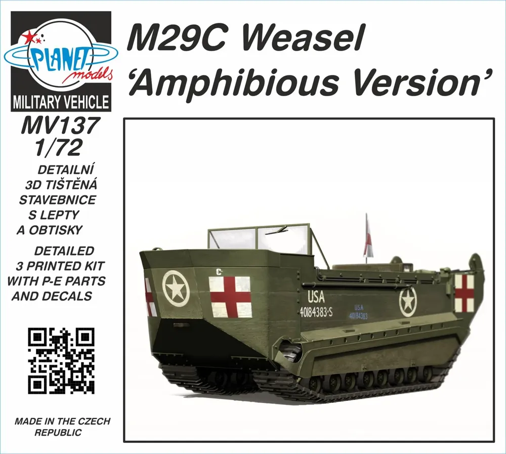 Resinová stavebnice CMK MV137 M29C Weasel obojživelná verze v měřítku 1/72