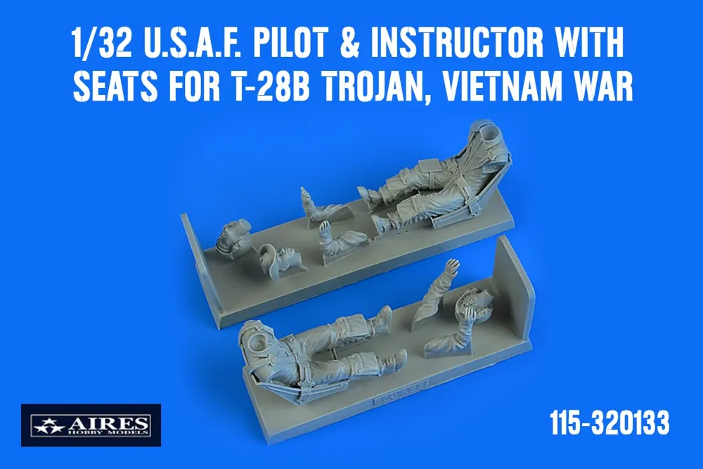 Aires 320133 1/32 figurky pilota a instruktora U.S.A.F. se sedadly pro T-28B Trojan