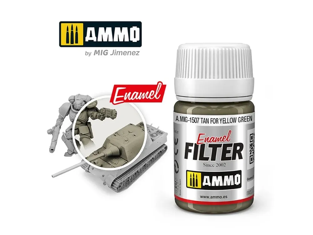 Lahvička enamelového filtru AMMO Mig A.MIG-1507 pískový pro žlutozelenou 35 ml