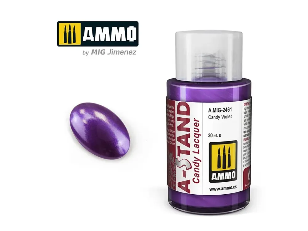 Lahvička lakové barvy AMMO Mig A-STAND A.MIG-2461 candy fialová 30 ml