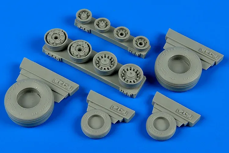 Resinová kola s efektem zatížení Aires 148012 pro F-14B/D Tomcat v měřítku 1/48