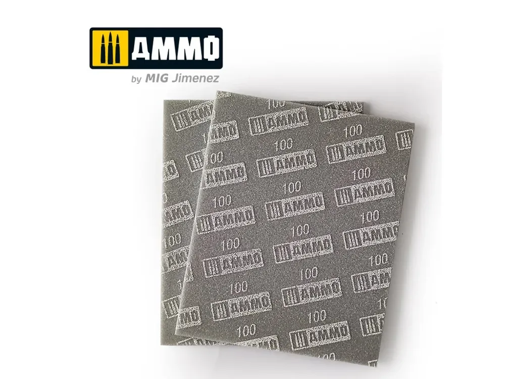 Brusná pěnová deska AMMO Mig 8555 se zrnitostí 100, balení 2 ks
