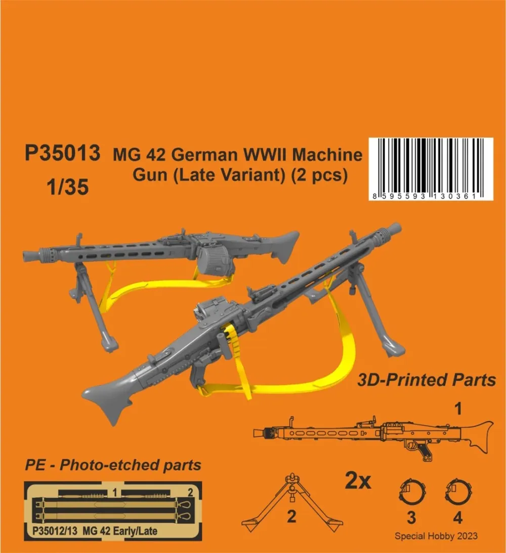 Resinový 3D tištěný kulomet CMK P35013 MG 42 pozdní varianta v měřítku 1/35