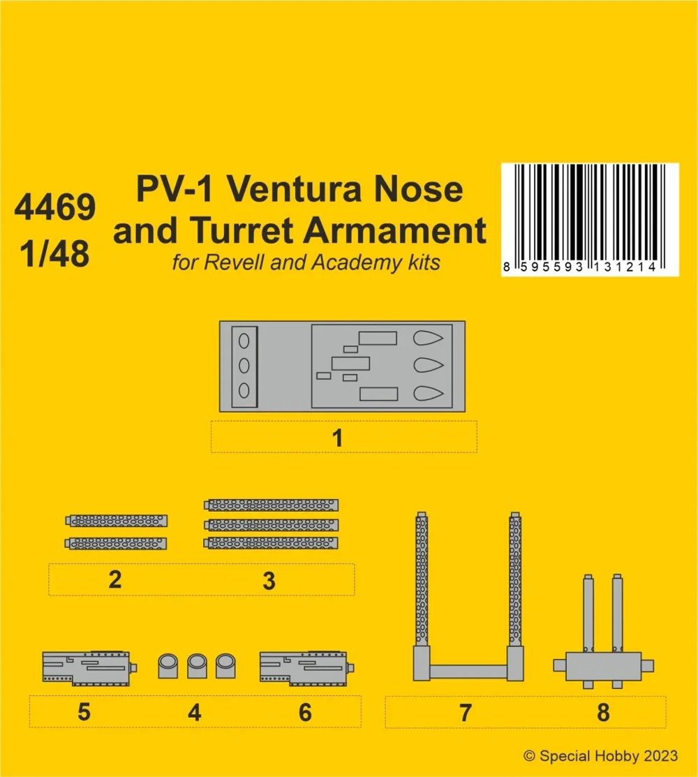 Resinová sada CMK 4469 PV-1 Ventura Nose and Turret Armament v měřítku 1/48