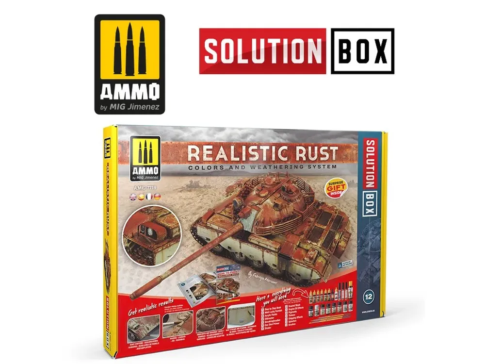 Balení AMMO Mig A.MIG-7719 Solution Box Realistic Rust – set barev a efektů pro realistickou rez