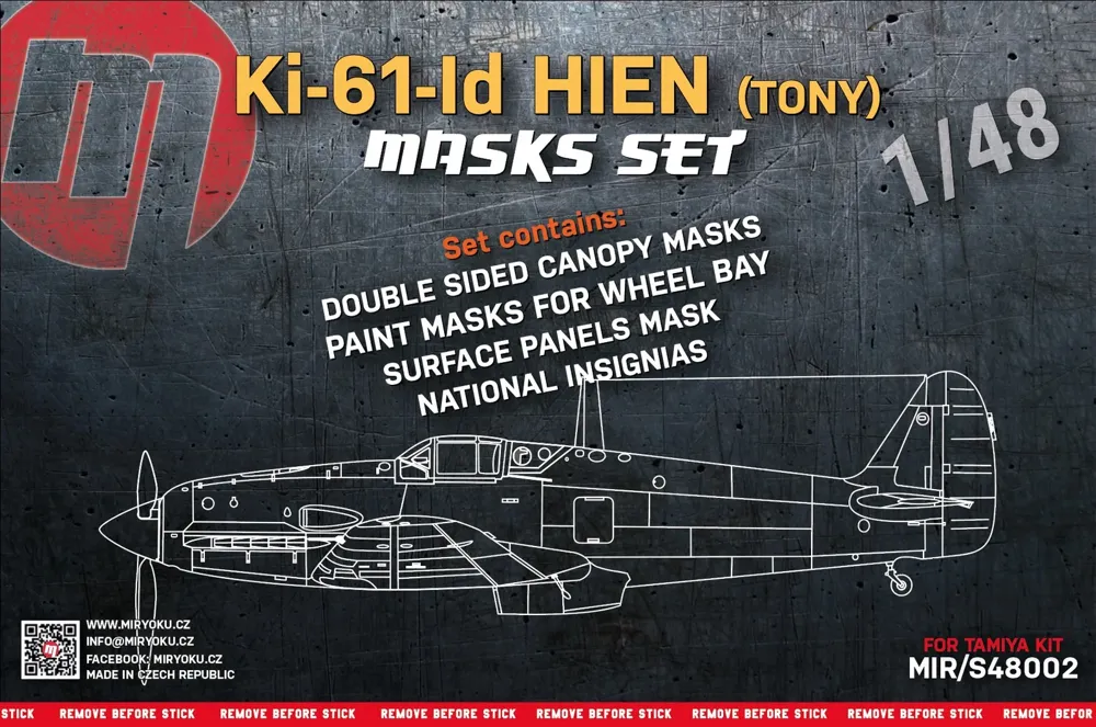Sada masek Miryoku MIR-S48002 pro model Ki-61-Id Hien v měřítku 1/48