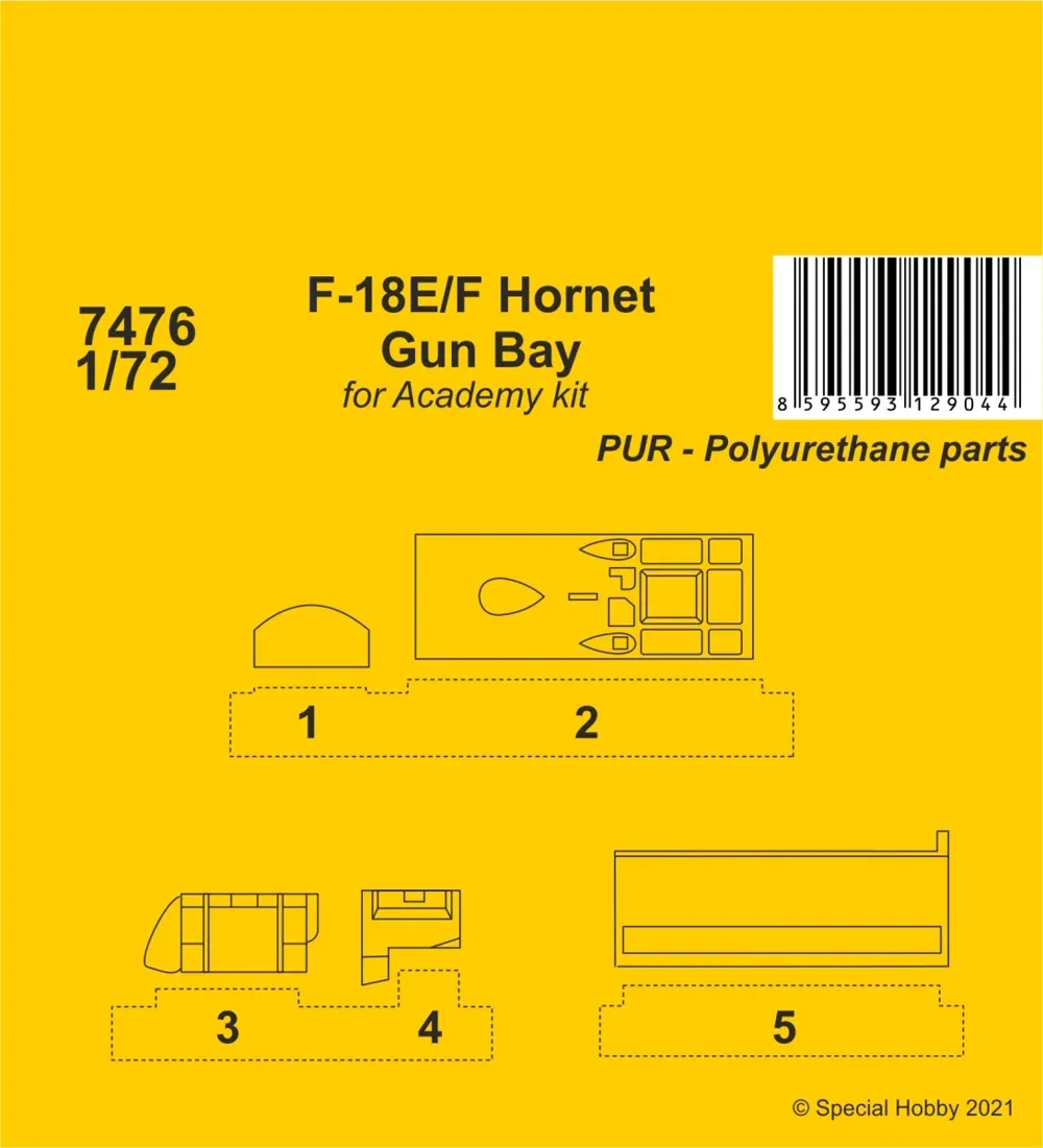 Resinová sada CMK 7476 F-18E/F Hornet šachta kanónu v měřítku 1/72
