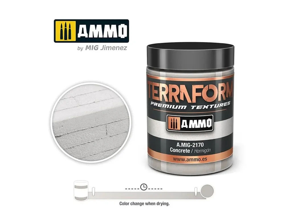 Kelímek akrylové textury AMMO Mig TERRAFORM A.MIG-2170 Thin Concrete 100 ml
