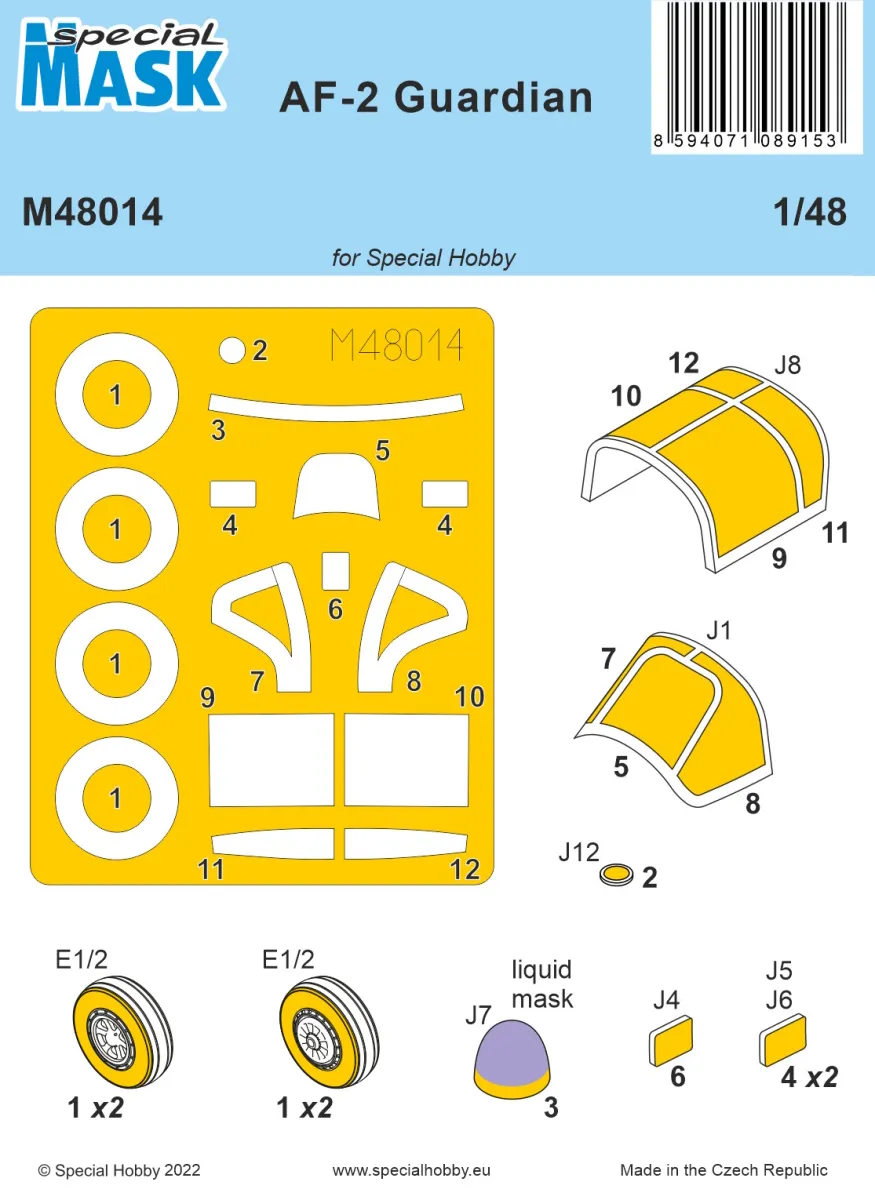 Maskovací sada Special Hobby M48014 pro model AF-2 Guardian v měřítku 1/48
