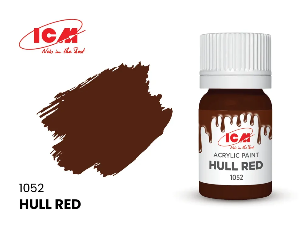 Lahvička akrylové barvy ICM Acrylic 1052 trupová červenohnědá (Hull Red) 12 ml