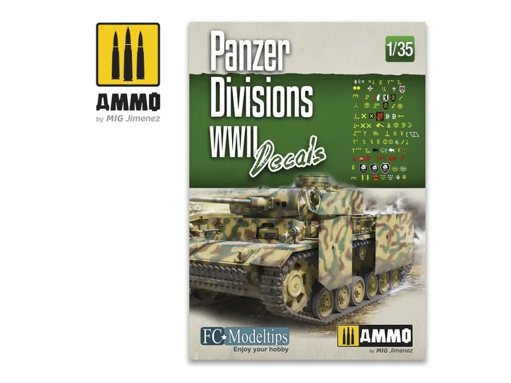 Arch obtisků AMMO Mig A.MIG-8061 Panzer Divisions WWII v měřítku 1/35
