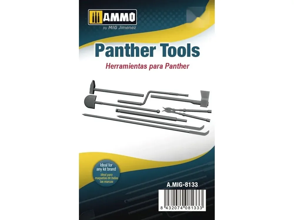 Balení detailní sady AMMO Mig AMIG8133 nářadí pro tank Panther v měřítku 1/35