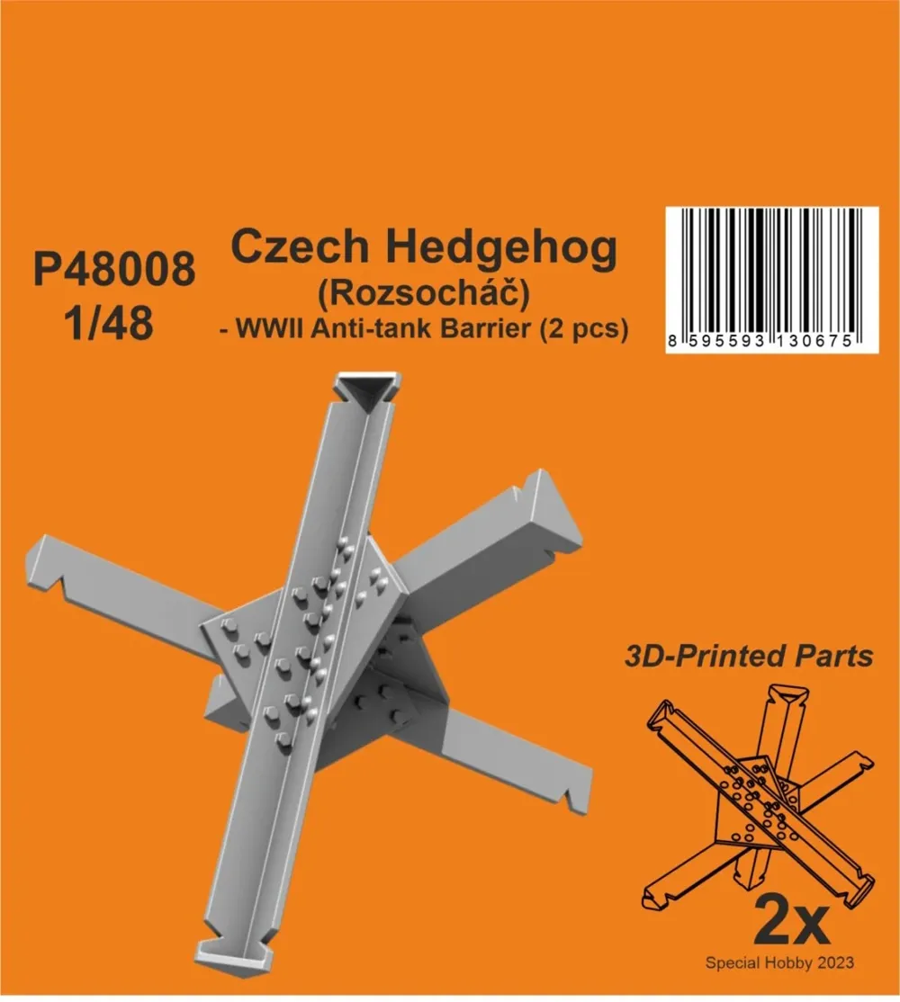 Resinové díly CMK P48008 rozsocháč 1/48 – protitankový zátaras, 2 kusy