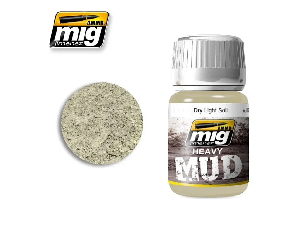 Kelímek enamelové texturové pasty AMMO Mig 1700 Heavy Mud Dry Light Soil 35 ml