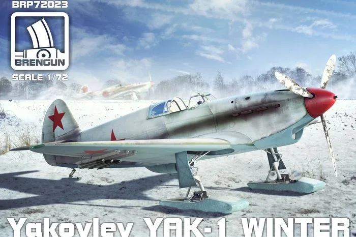 Krabice plastikové stavebnice Brengun BRP72023 Yak-1 Winter v měřítku 1/72