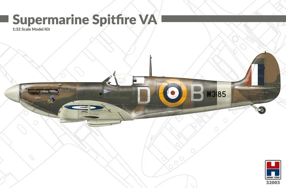 Krabice stavebnice Hobby 2000 H2K32003 Supermarine Spitfire Mk.VA v měřítku 1/32