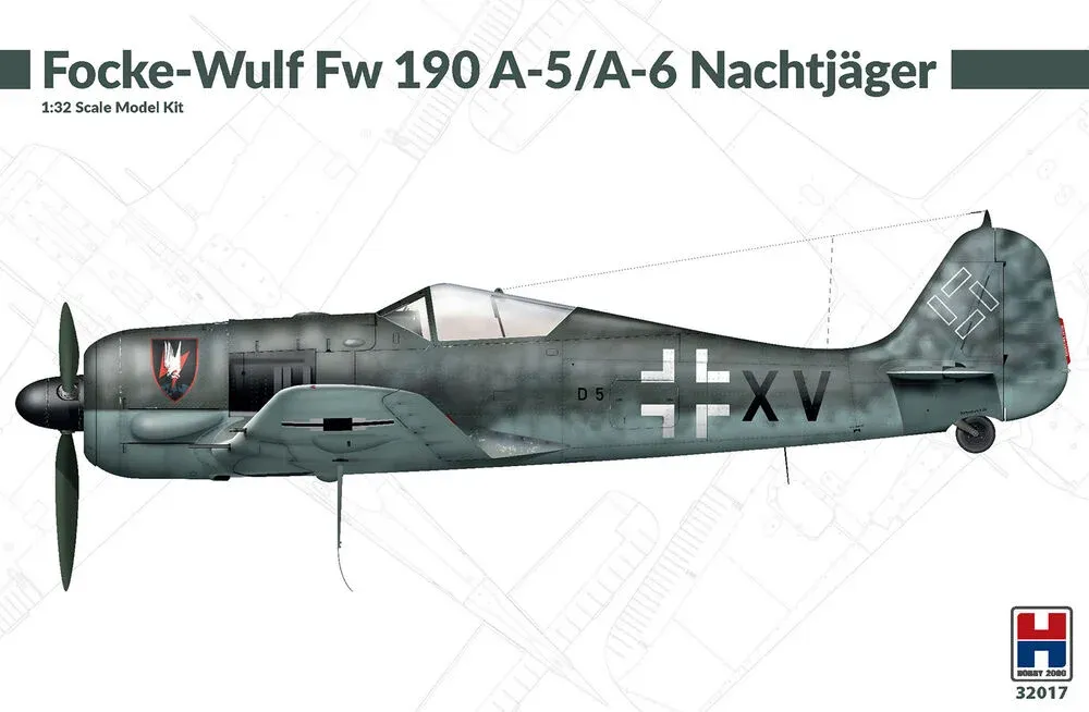 Krabice stavebnice Hobby 2000 H2K32017 Focke-Wulf Fw 190 A-5/A-6 Nachtjäger v měřítku 1/32