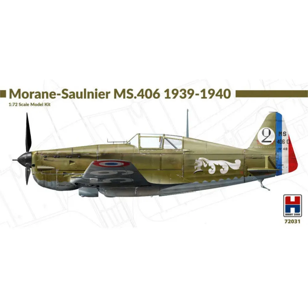 Krabice stavebnice Hobby 2000 H2K72031 Morane-Saulnier MS.406 1939-40 v měřítku 1/72