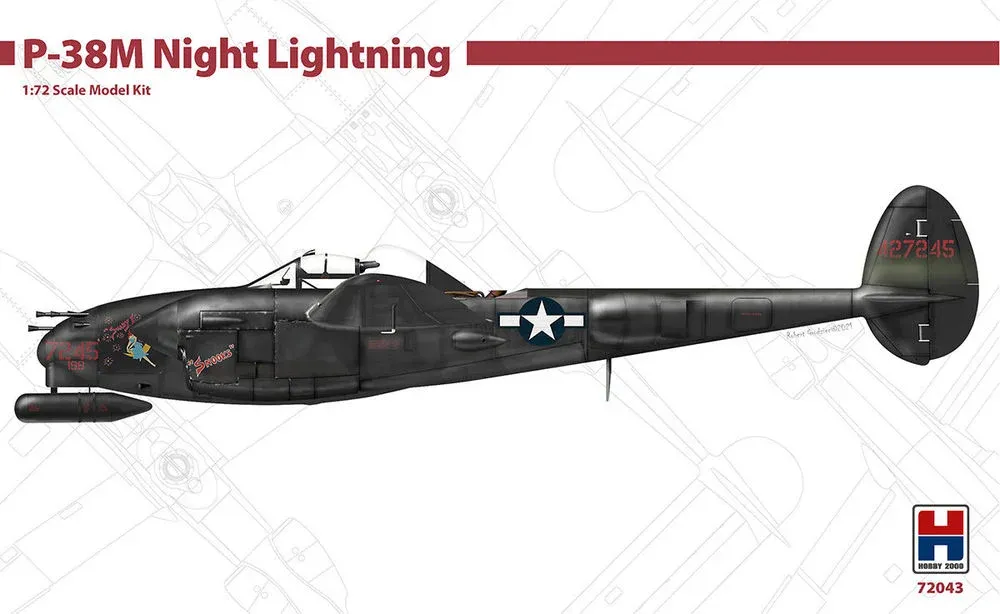 Krabice stavebnice Hobby 2000 H2K72043 P-38M Night Lightning v měřítku 1/72
