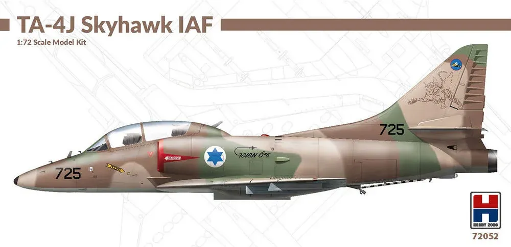Krabice stavebnice Hobby 2000 1/72 TA-4J Skyhawk IAF s dvoumístným letounem v izraelských barvách