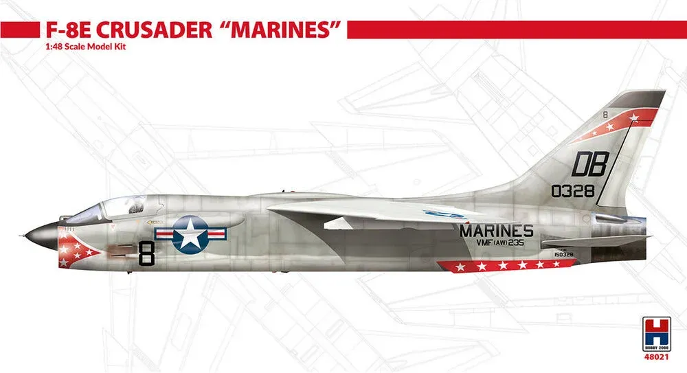Krabice stavebnice Hobby 2000 H2K48021 F-8E Crusader „Marines" v měřítku 1/48