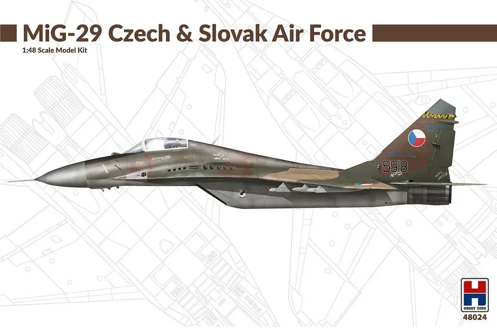 Krabice stavebnice Hobby 2000 H2K48024 MiG-29 v měřítku 1/48, české a slovenské letectvo