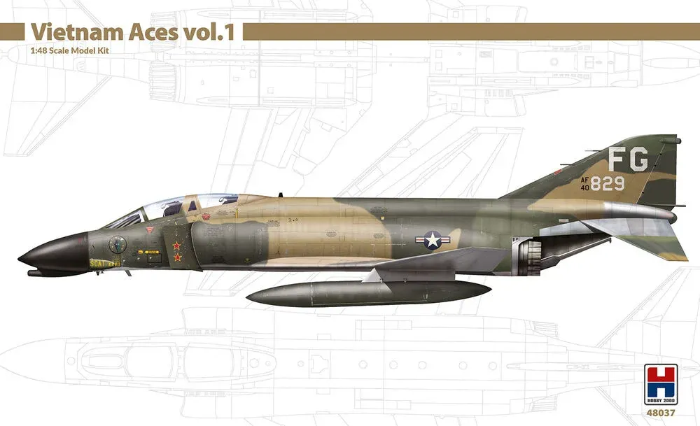 Krabice stavebnice Hobby 2000 H2K48037 F-4C Phantom II Vietnam Aces vol. 1 v měřítku 1/48