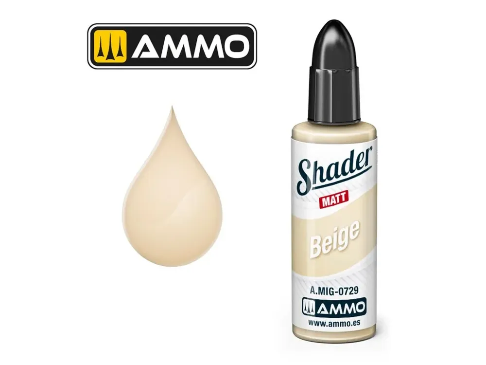 Lahvička AMMO Mig A.MIG-0729 MATT SHADER béžová (Beige) 10 ml