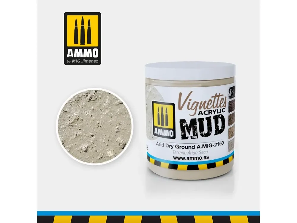 Kelímek akrylové terénní textury AMMO Mig A.MIG-2150 Arid Dry Ground 100 ml