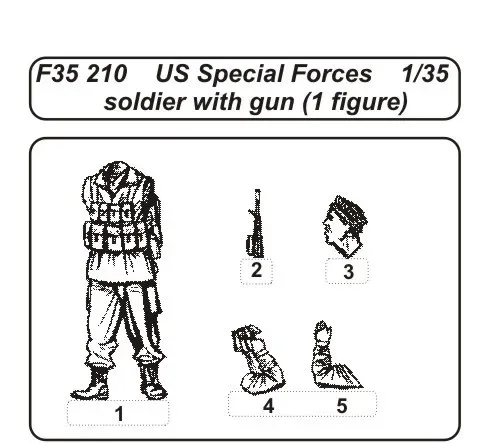 Resinová figurka CMK F35210 voják amerických speciálních sil se zbraní v měřítku 1/35