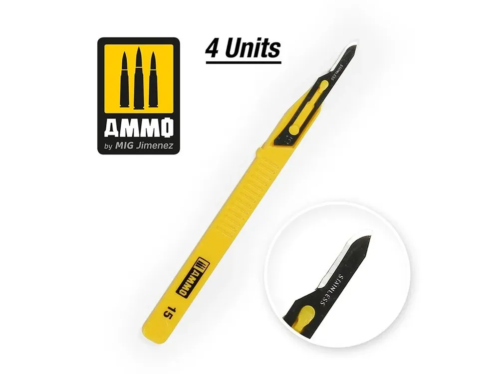 Sada náhradních čepelí AMMO Mig 8689 mini čepel zahnutá, 4 ks