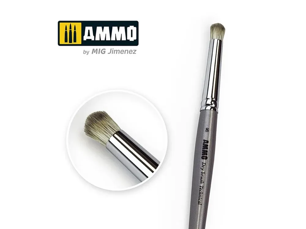 Modelářský štětec AMMO Mig A.MIG-8703 Drybrush Technical Brush velikost 8
