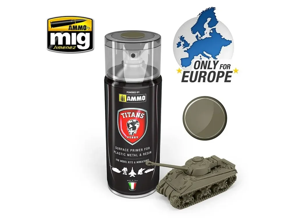 Balení základového primeru Titans Hobby TTH120 Matt Primer americká olivová (U.S. Olive Drab)