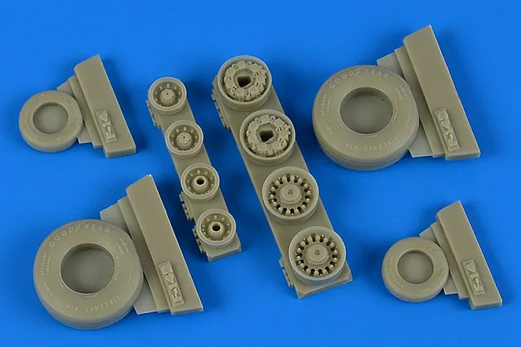 Resinová kola Aires 148019 F-14B/D Tomcat weighted wheels v měřítku 1/48 pro Tamiya