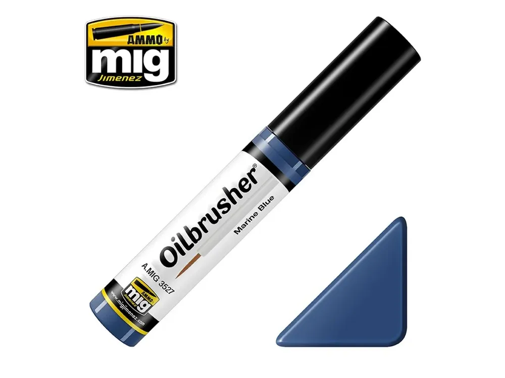 Lahvička olejové barvy AMMO Mig 3527 OILBRUSHER námořní modrá Marine Blue 10 ml