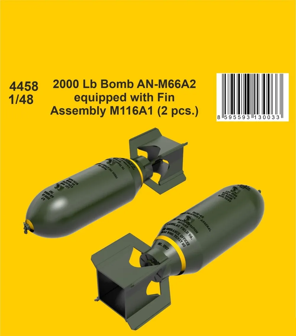 Resinová sada CMK 4458 bomba AN-M66A2 2000 lb se stabilizátory M116A1 v měřítku 1/48
