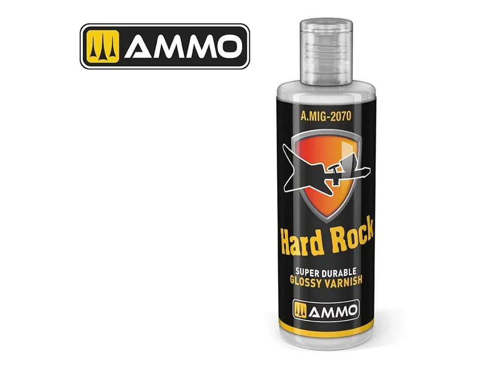 Kelímek lesklého laku AMMO Mig A.MIG-2070 Hard Rock Super Durable Glossy Varnish 60 ml