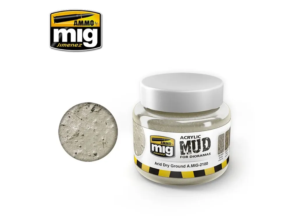Kelímek akrylové texturové pasty AMMO Mig 2100 Acrylic Mud vyprahlá suchá zem 250 ml