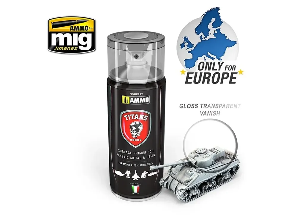 Sprej Titans Hobby TTH114 transparentní lesklý lak 400 ml