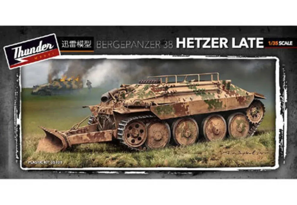 Krabice plastikové stavebnice Thunder Model TM35101 Bergehetzer Late v měřítku 1/35