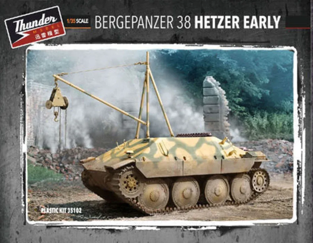 Krabice plastikové stavebnice Thunder Model TM35102 Bergehetzer Early v měřítku 1/35